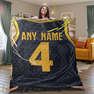 Custom Premium Quilt Blanket Indiana Jersey Basketball Personalized Quilt Gifts for Her & Him